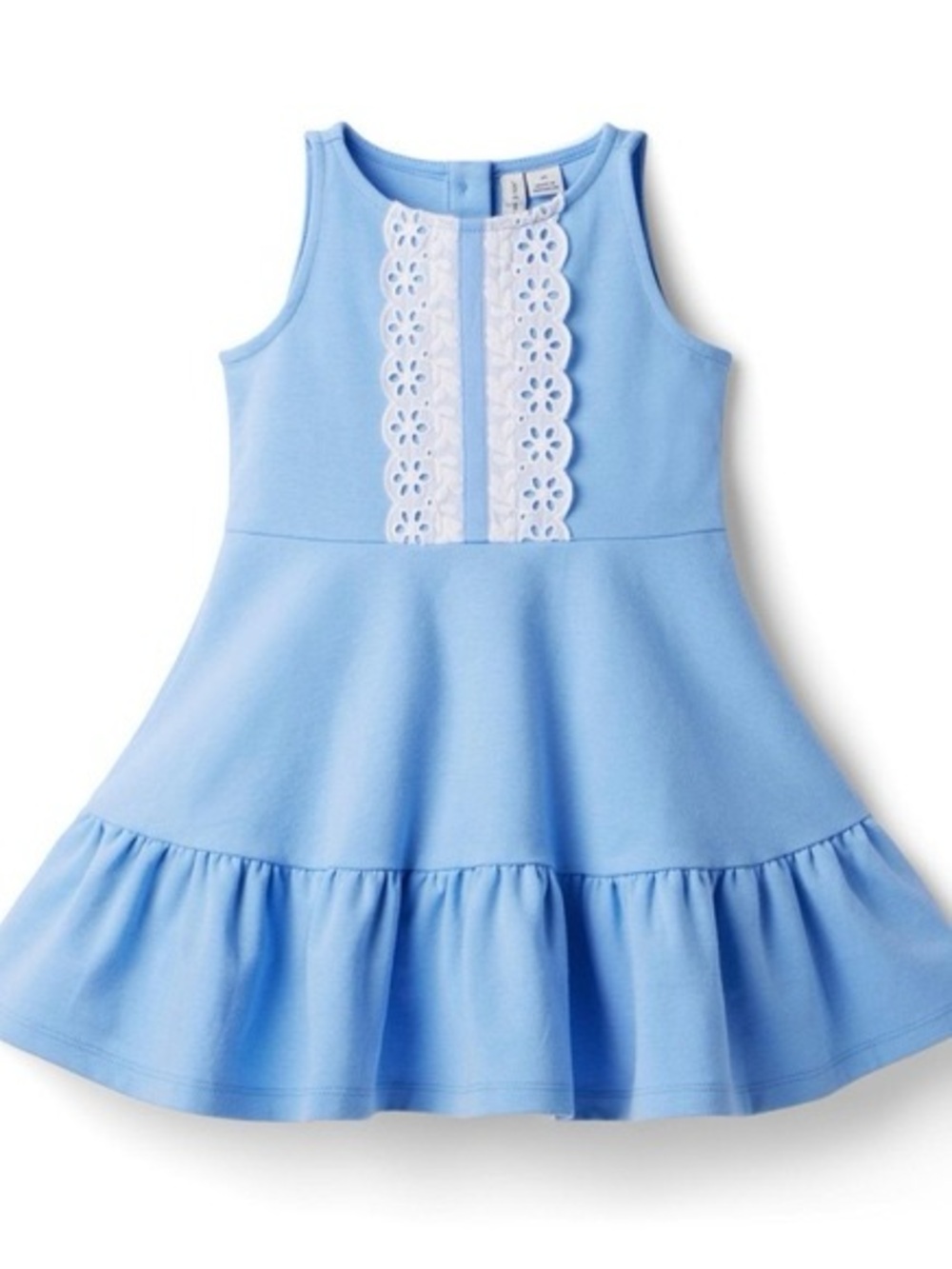 Janie and Jack Girls Blue Eyelet Lace Ruffle Dress Size 4